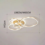 Gold Iron Multi Rings LED Bedroom Ceiling Light