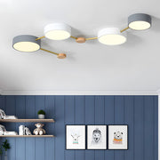 Scandinavian Minimalist Wood Flush Mount LED Ceiling Light