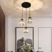 Luxury Multi-lights Glass Black Bedroom Pendant Light