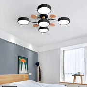 Modern Multi-Heads Iron LED Semi-Flush Chandelier