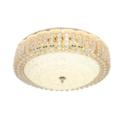 Luxurious Gold Round Crystal Bedroom Ceiling Light