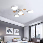 Contemporary Round Iron LED Semi-Flush Chandelier