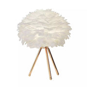 Creative Feather Bedroom White Table Lamps