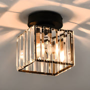 Modern Small Simplicity Clear Striped Glass Shade Ceiling Light