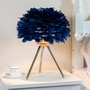 Creative Feather Bedroom White Table Lamps