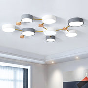 Nordic Modern Multi-Head LED Living Room White Ceiling Light