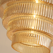 Antique Design Stripped Glass Brass Pendant Light