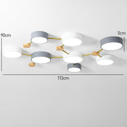 Nordic Modern Multi-Head LED Living Room White Ceiling Light