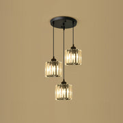 Luxury Multi-lights Glass Black Bedroom Pendant Light