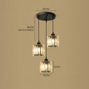 Luxury Multi-lights Glass Black Bedroom Pendant Light