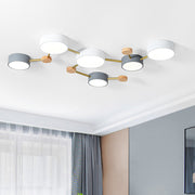 Nordic Modern Multi-Head LED Living Room White Ceiling Light