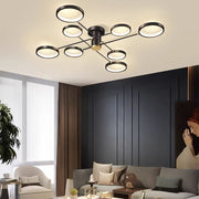 Large Iron Rings Living Room LED Dimmable Ceiling Light