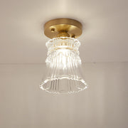 Vintage Glass Semi Flush Ceiling Lamp