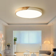 Simple Round Wood LED Dimmable Ceiling Lights