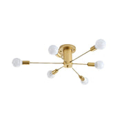 Simple Gold Iron Semi Flush Chandelier For Bedroom