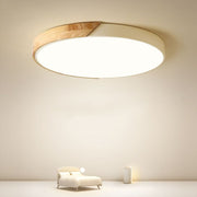 Simple Round Wood LED Dimmable Ceiling Lights