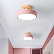 Round Small Semi-Flush LED Ceiling Lights For Hallway