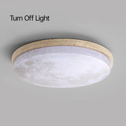 Modern Stone Round Flush Mount Moon Dimmable Ceiling Light