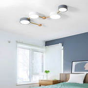 Scandinavian Minimalist Wood Flush Mount LED Ceiling Light