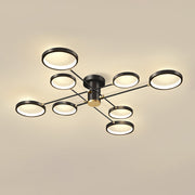 Large Iron Rings Living Room LED Dimmable Ceiling Light