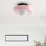 Glass Round Flush Mount Kitchen Flush Ceiling Light