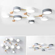 Nordic Modern Multi-Head LED Living Room White Ceiling Light