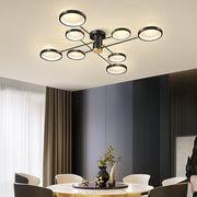 Large Iron Rings Living Room LED Dimmable Ceiling Light