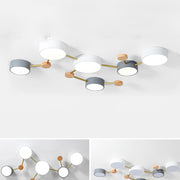 Nordic Modern Multi-Head LED Living Room White Ceiling Light