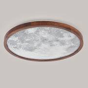 Round Flush Mount Moon Bedroom LED Dimmable Ceiling Light