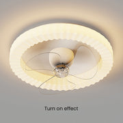 White Round Design Bedroom Ceiling Fan With LED Lighting