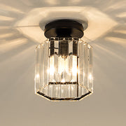 Modern Crystal Hallway Semi Flush Ceiling Light