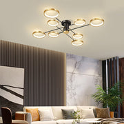 Large Iron Rings Living Room LED Dimmable Ceiling Light