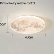 Nordic Round Moon Flush Mount Dimmable Ceiling Light