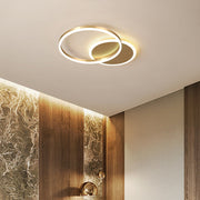 Gold Iron Multi Rings LED Bedroom Ceiling Light