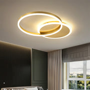 Gold Iron Multi Rings LED Bedroom Ceiling Light