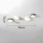 Scandinavian Minimalist Wood Flush Mount LED Ceiling Light