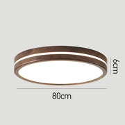 Nordic Decor Brown Round Wood LED Bedroom Ceiling Lamp