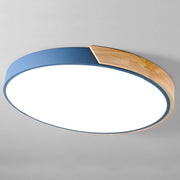 Simple Round Wood LED Dimmable Ceiling Lights