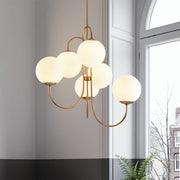 Metal Glass Retro Spherical Chandelier