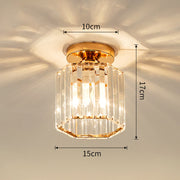 Modern Crystal Hallway Semi Flush Ceiling Light