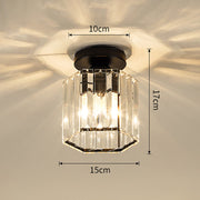 Modern Crystal Hallway Semi Flush Ceiling Light