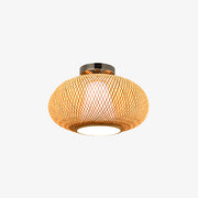 Eco-Friendly Bamboo Woven Ceiling Light for Bedroom