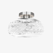 Retro Crystal Semi Flush Mount Bedroom Ceiling Light