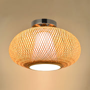 Eco-Friendly Bamboo Woven Ceiling Light for Bedroom