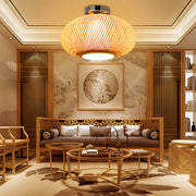 Eco-Friendly Bamboo Woven Ceiling Light for Bedroom