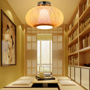 Eco-Friendly Bamboo Woven Ceiling Light for Bedroom