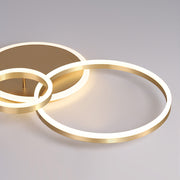 Gold Iron Multi Rings LED Bedroom Ceiling Light