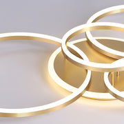 Gold Iron Multi Rings LED Bedroom Ceiling Light