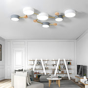 Scandinavian Minimalist Wood Flush Mount LED Ceiling Light