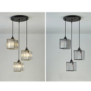 Luxury Multi-lights Glass Black Bedroom Pendant Light